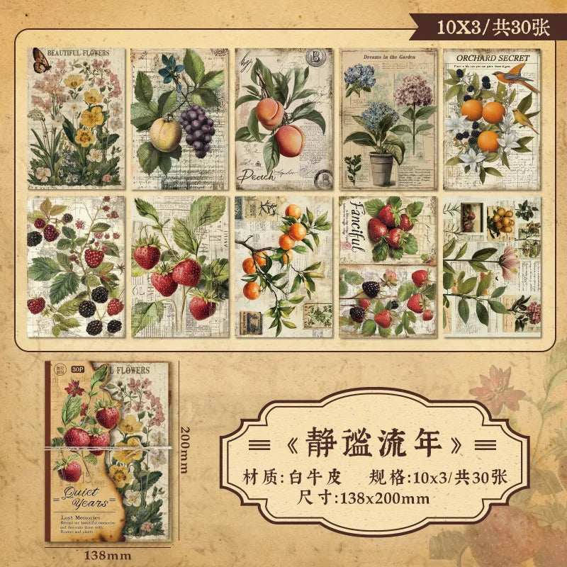 30pcs Vintage INS Material Paper Set