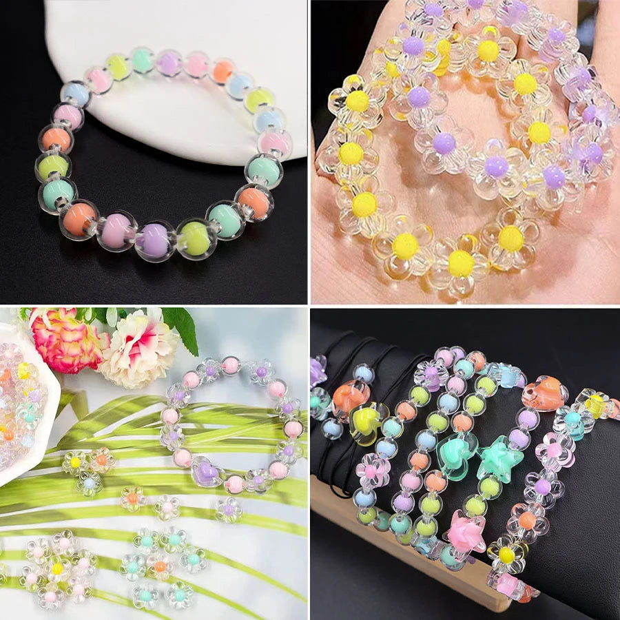 24-Grid Acrylic Bead Set – Heart, Star & Flower Spacer Charms Kit