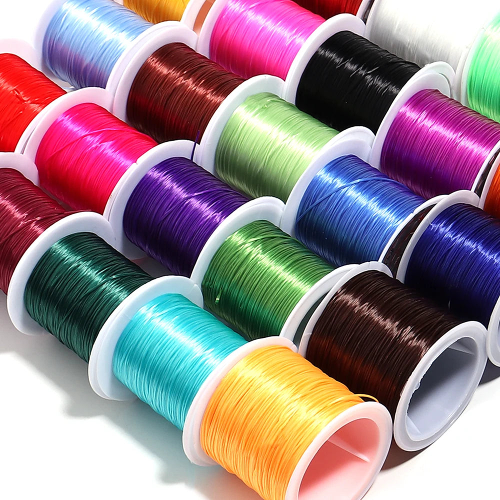 Elastic Crystal Beading Cord – 1mm Stretch Jewelry Making Thread (10–40M)