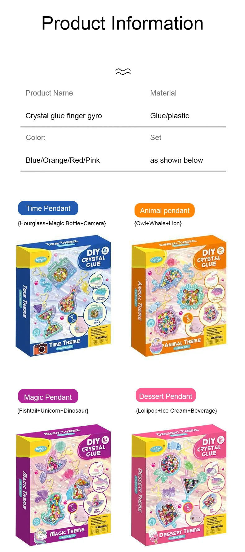 Kids Crystal Glue Keychain Craft Set | DIY Art Gift for Girls