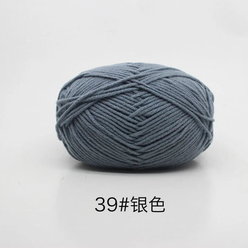 40–50g 4Ply Milk Cotton Yarn – Soft Knitting Wool for Crochet, Sweaters & Dolls