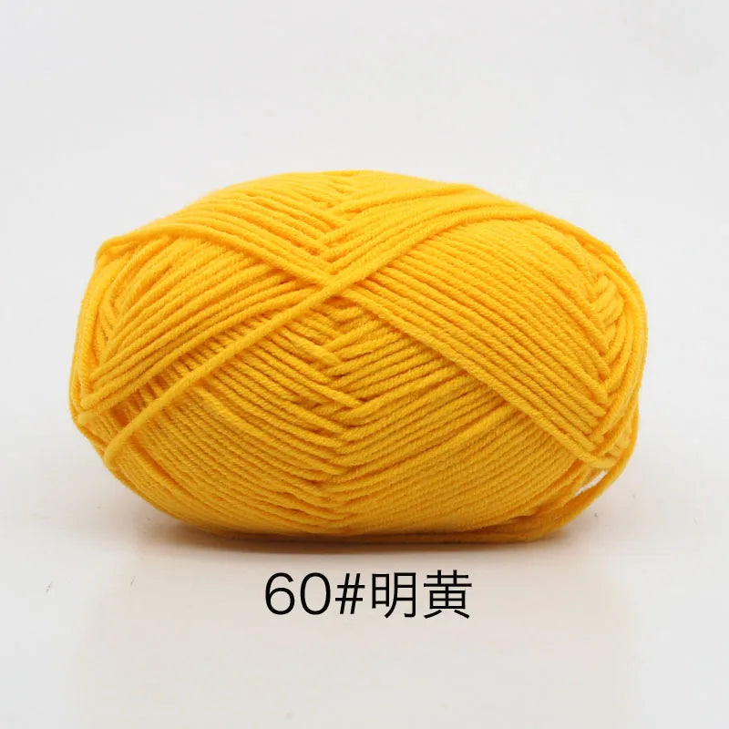 40–50g 4Ply Milk Cotton Yarn – Soft Knitting Wool for Crochet, Sweaters & Dolls