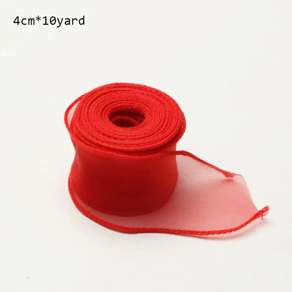 Chiffon Silk Ribbon Roll | 10 Yards Organza Satin for DIY Crafts & Gift Wrapping