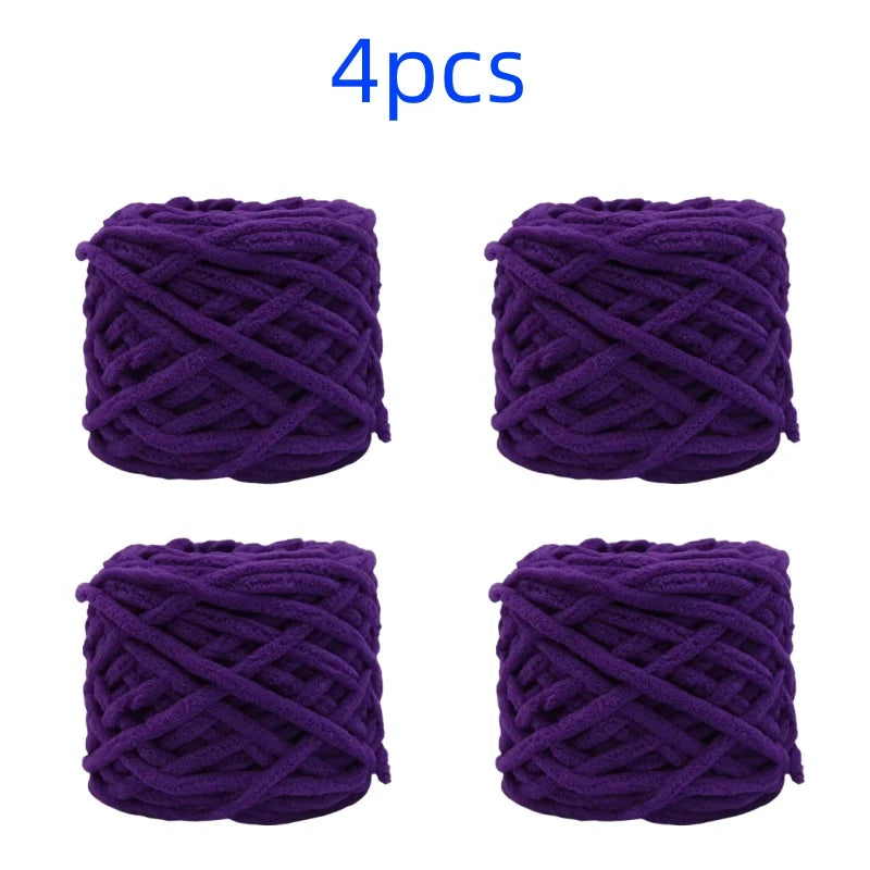 100g Chenille Knitting Yarn | Soft Thick Cotton Blend for DIY Crochet & Scarf Making