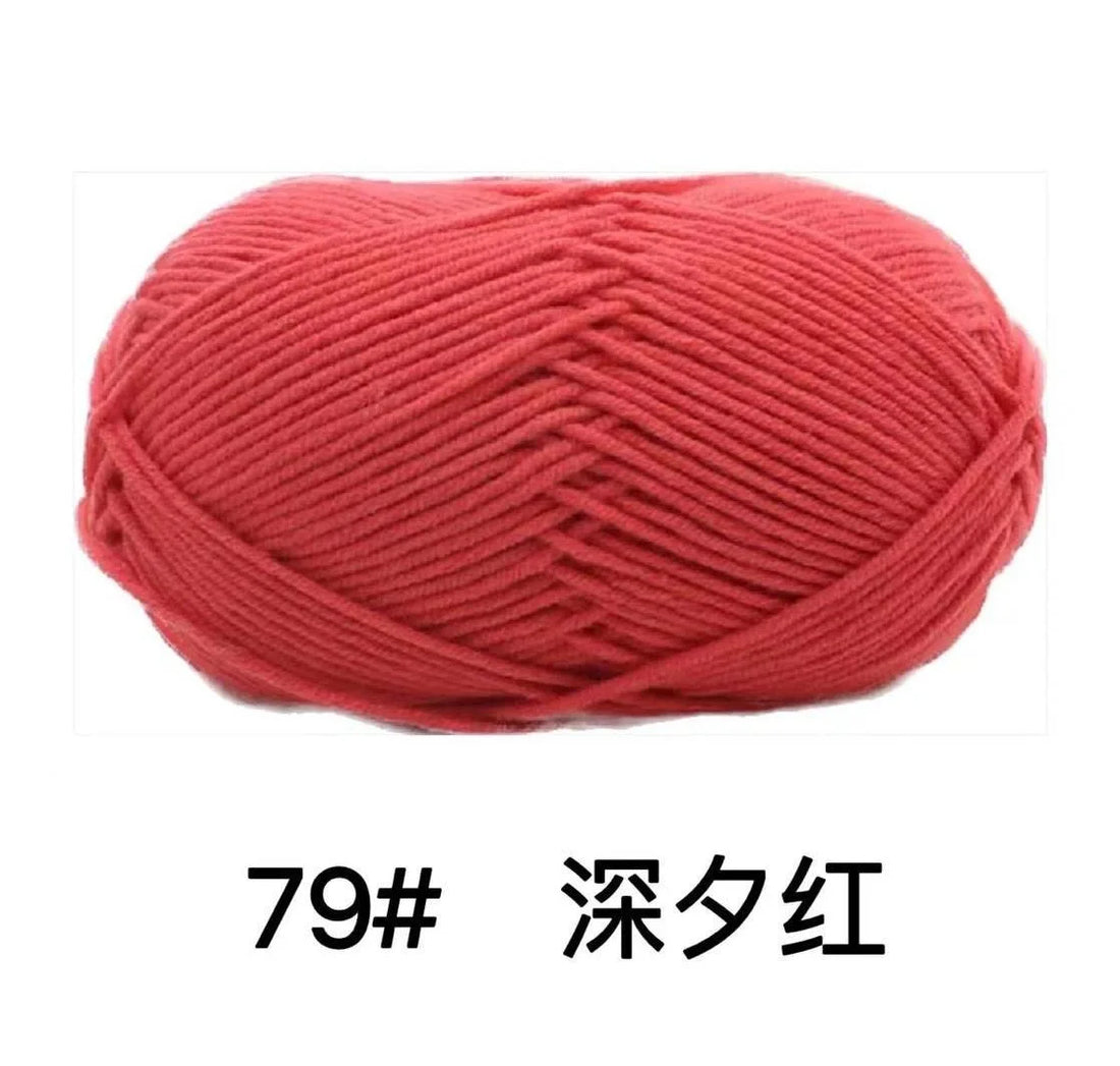 40–50g 4Ply Milk Cotton Yarn – Soft Knitting Wool for Crochet, Sweaters & Dolls