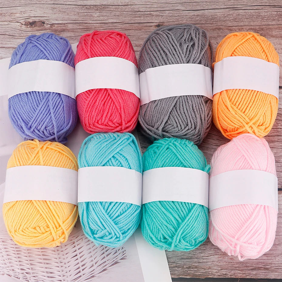 4 Ply Milk Cotton Yarn – Soft Knitting & Crochet Thread (25–50pcs)