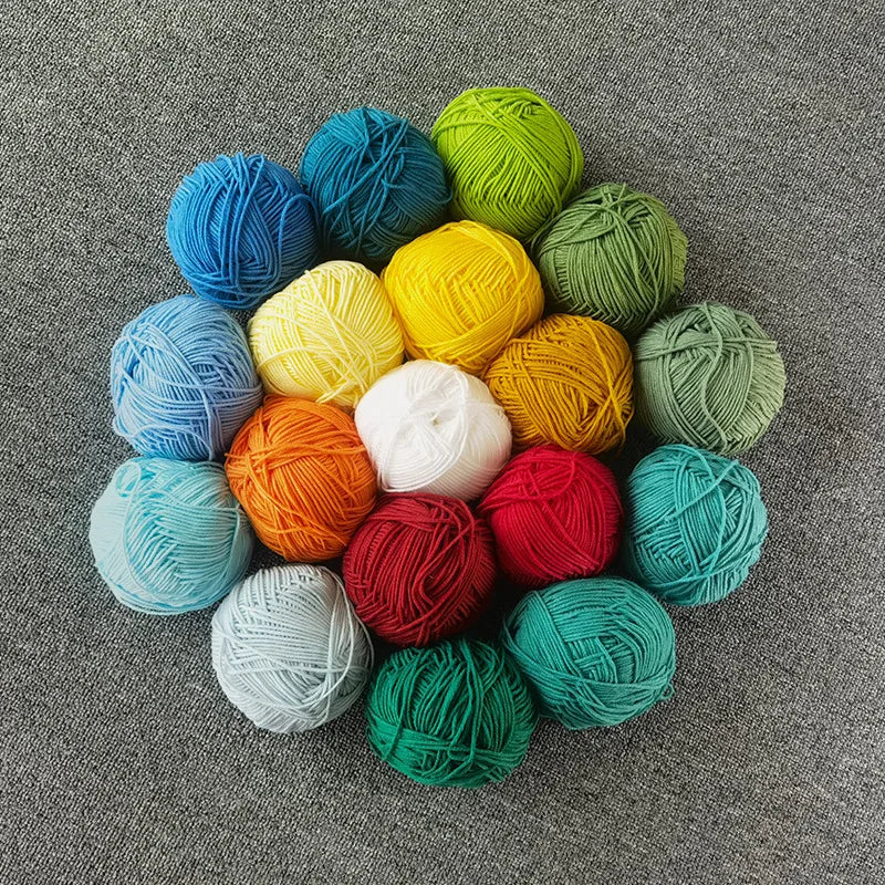 40–50g 4Ply Milk Cotton Yarn – Soft Knitting Wool for Crochet, Sweaters & Dolls