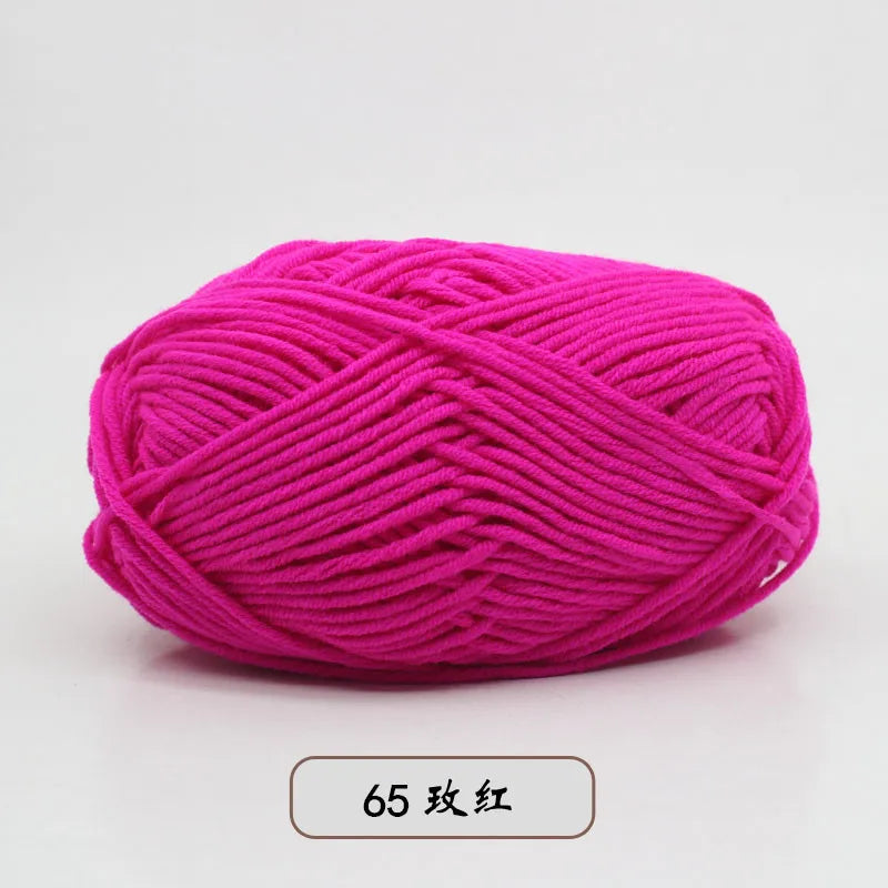 40–50g 4Ply Milk Cotton Yarn – Soft Knitting Wool for Crochet, Sweaters & Dolls