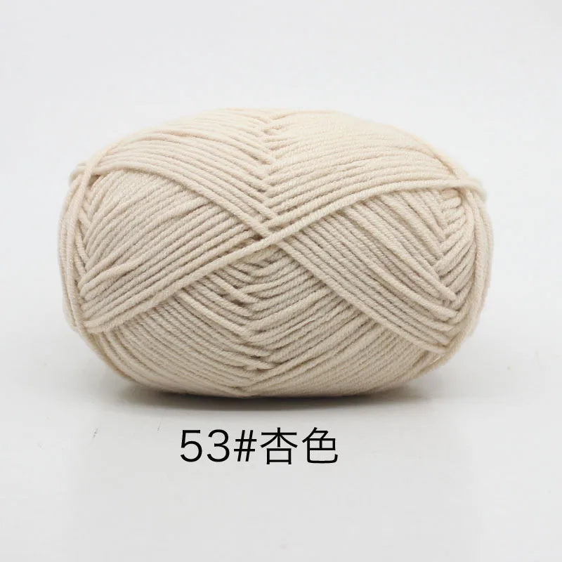 40–50g 4Ply Milk Cotton Yarn – Soft Knitting Wool for Crochet, Sweaters & Dolls