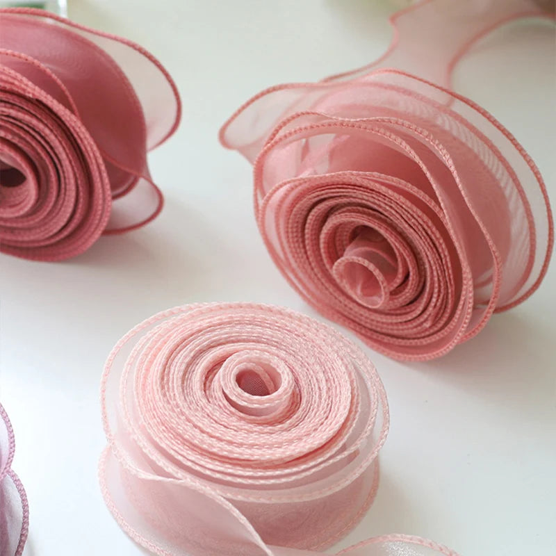 Chiffon Silk Ribbon Roll | 10 Yards Organza Satin for DIY Crafts & Gift Wrapping