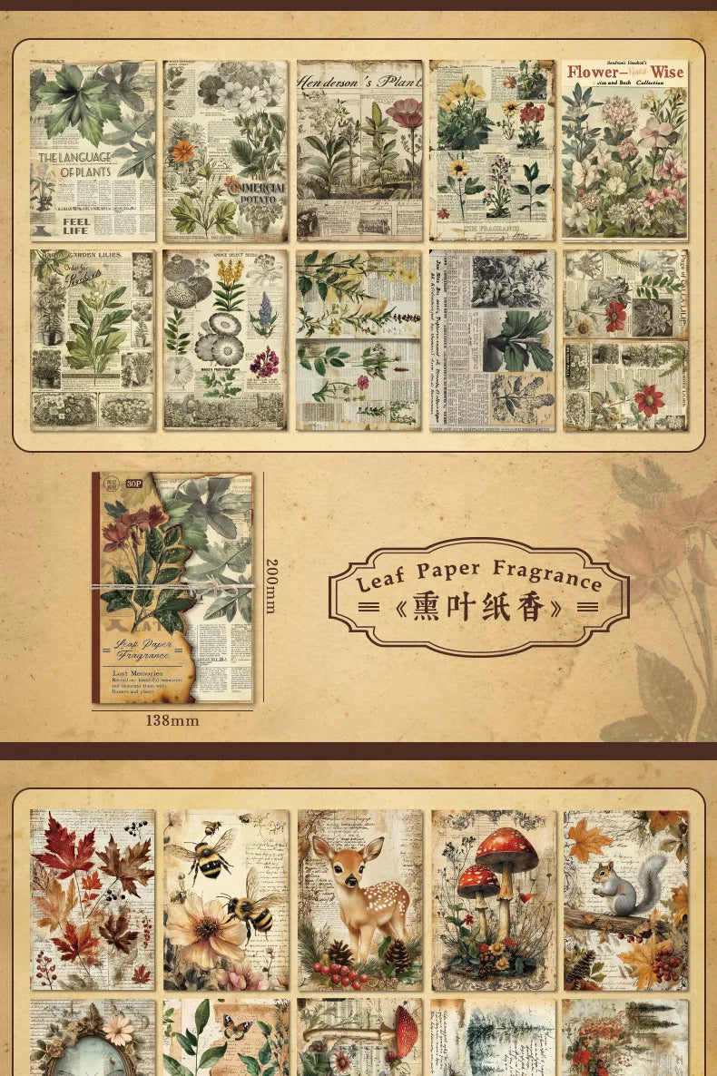 30pcs Vintage INS Material Paper Set