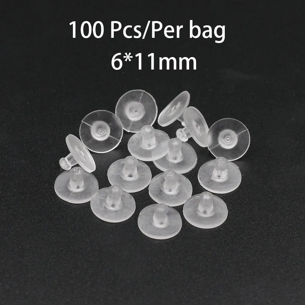 100Pcs Gold Earring Backs | Silicone Stud Post Nuts & Stoppers for Jewelry Making