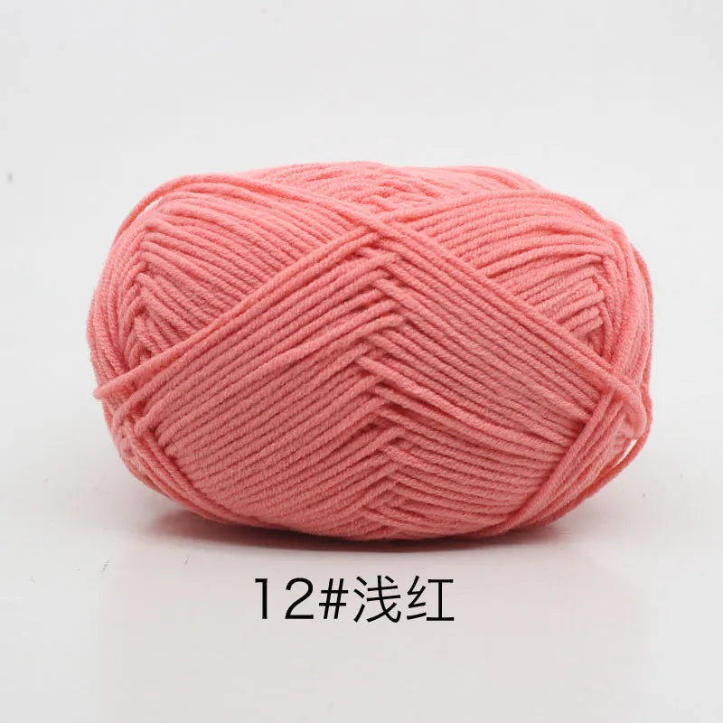 40–50g 4Ply Milk Cotton Yarn – Soft Knitting Wool for Crochet, Sweaters & Dolls