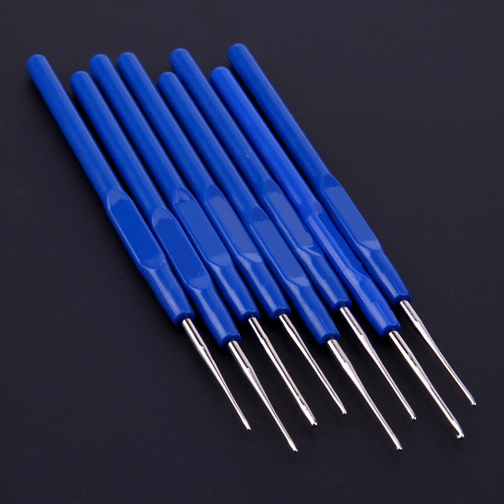 8Pcs Metal Crochet Hook Set – Knitting Needles Kit 0.6–1.75mm for Yarn Craft & Sewing