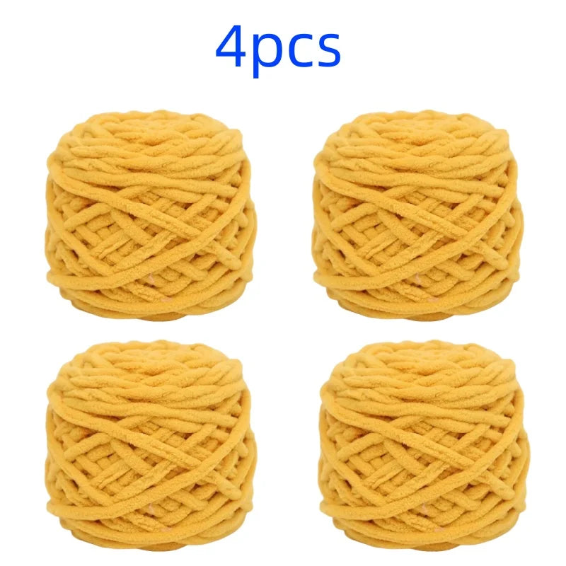 100g Chenille Knitting Yarn | Soft Thick Cotton Blend for DIY Crochet & Scarf Making