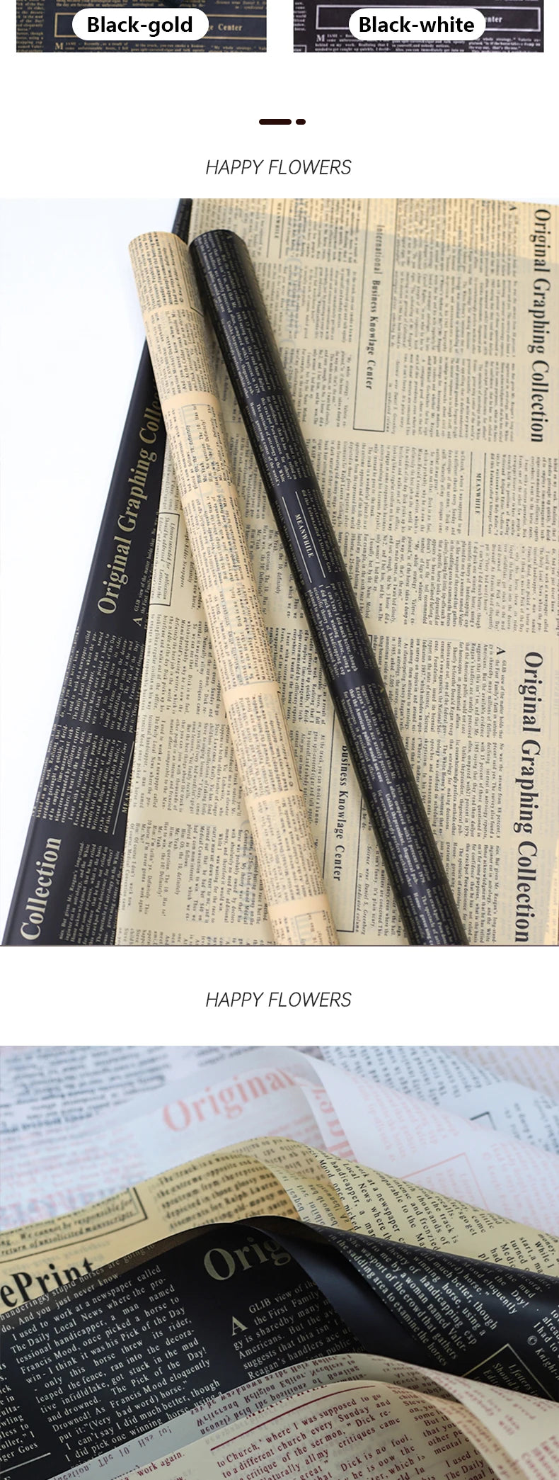 20 Sheets Vintage English Newspaper Gift Wrap Paper – Floral Craft Liner