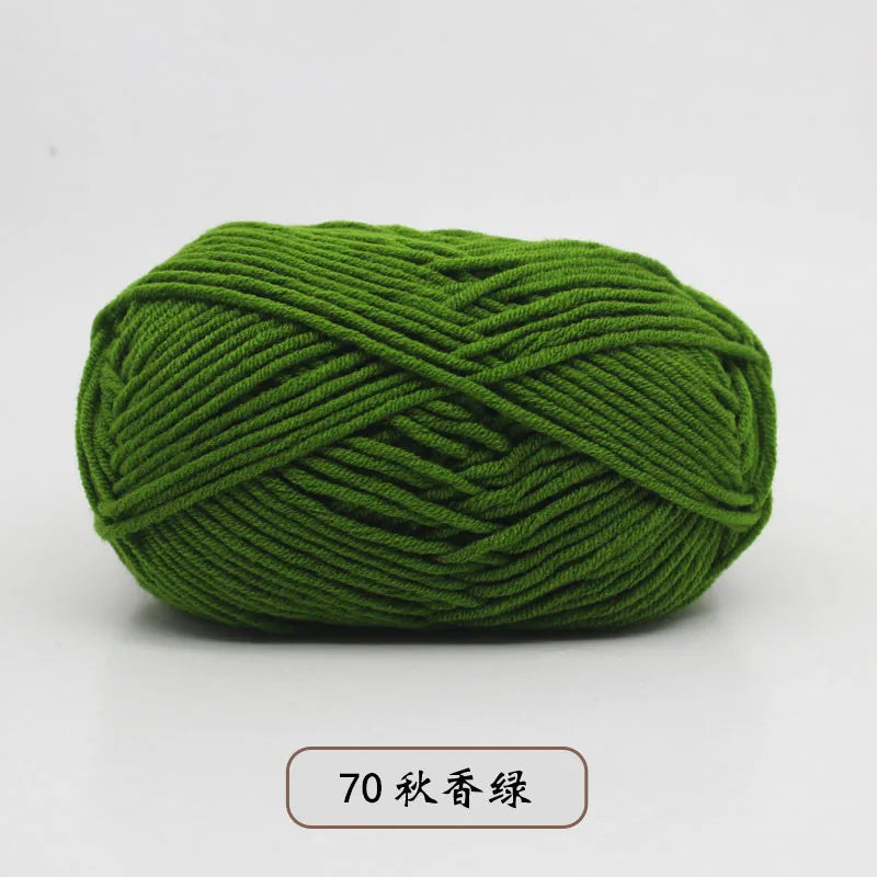 40–50g 4Ply Milk Cotton Yarn – Soft Knitting Wool for Crochet, Sweaters & Dolls