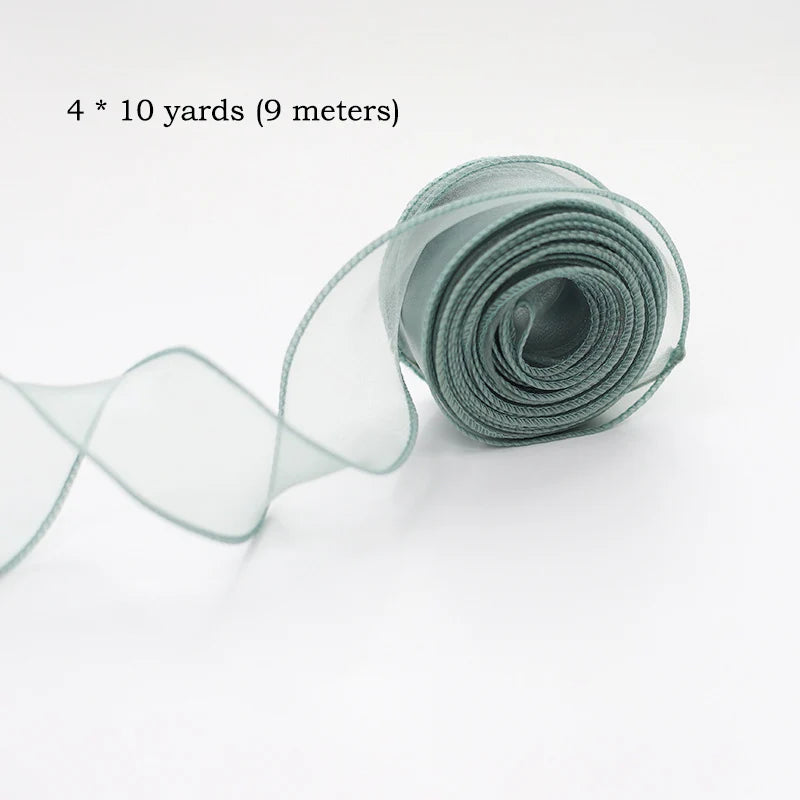 Chiffon Silk Ribbon Roll | 10 Yards Organza Satin for DIY Crafts & Gift Wrapping