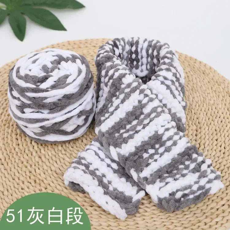 100g Chenille Knitting Yarn | Soft Thick Cotton Blend for DIY Crochet & Scarf Making
