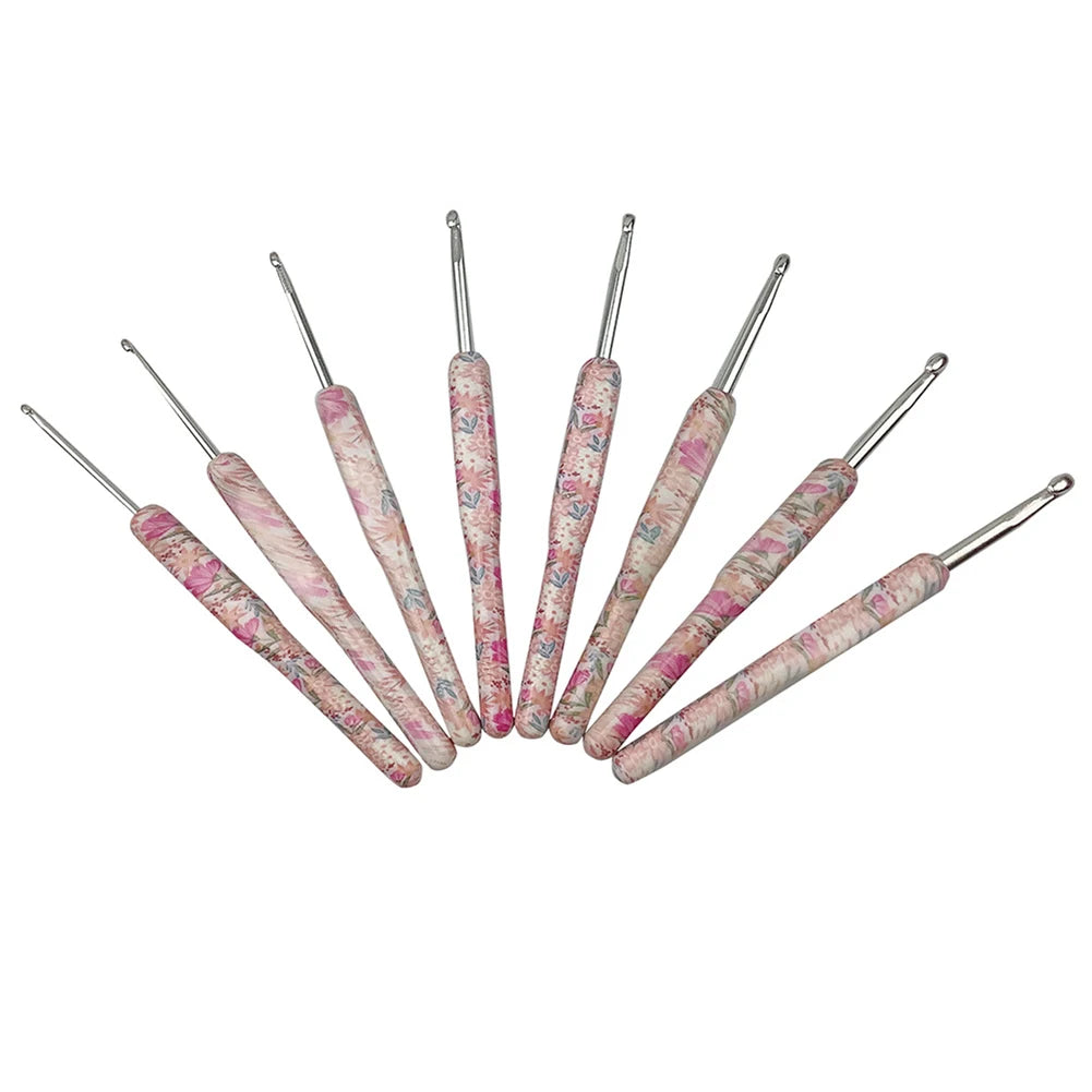 8Pcs Aluminum Crochet Hook Set