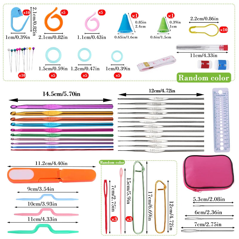 KRABALL Knitting & Crochet Hook Set with Bag