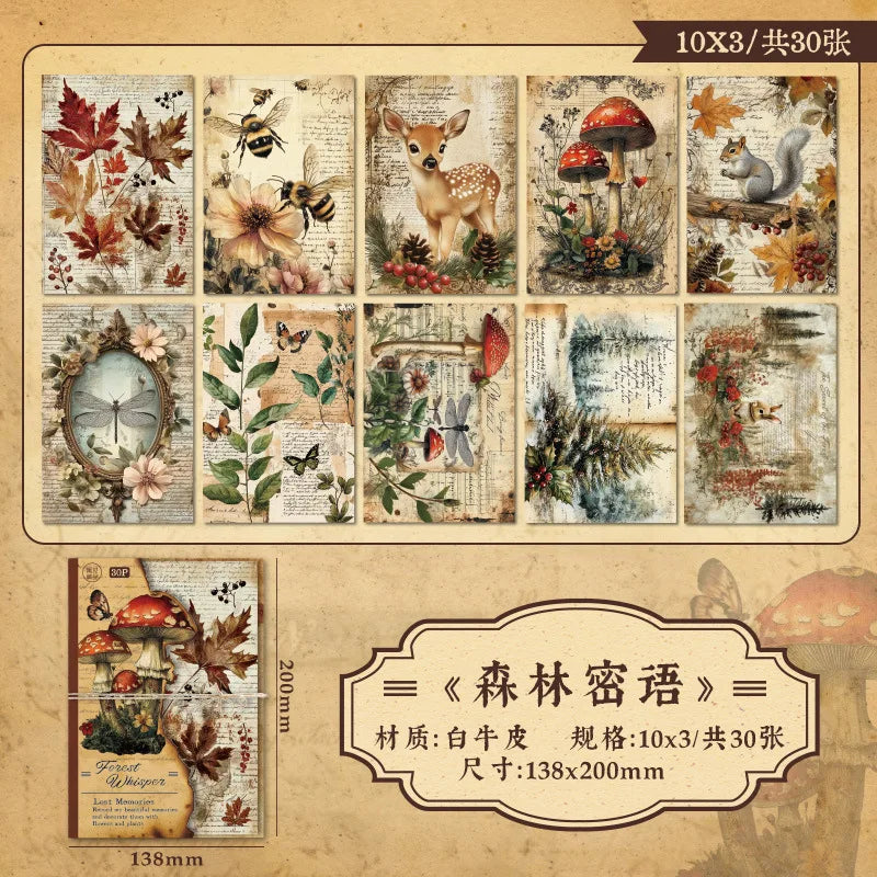 30pcs Vintage INS Material Paper Set