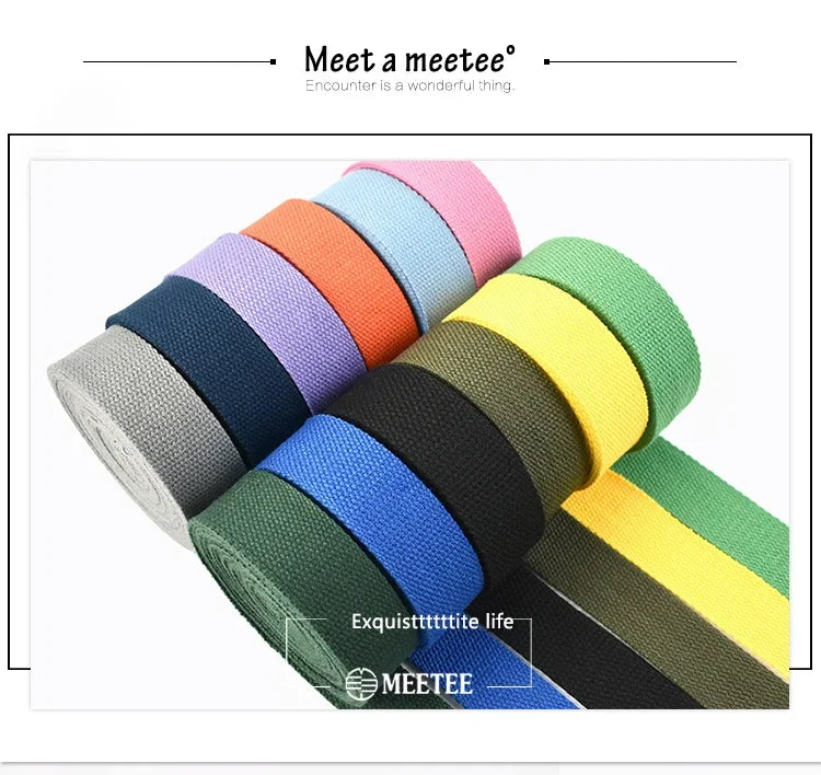 5M Cotton Webbing Tape – 1.3mm Thick Strap for Bags
