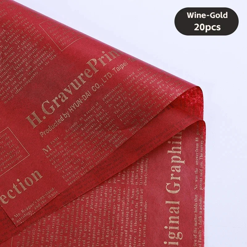 20 Sheets Vintage English Newspaper Gift Wrap Paper – Floral Craft Liner