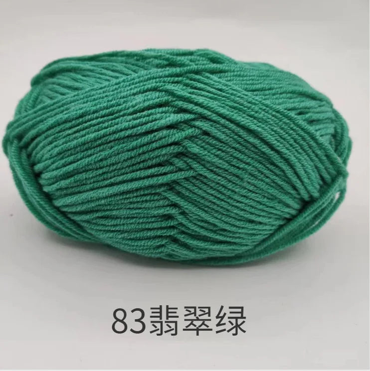 40–50g 4Ply Milk Cotton Yarn – Soft Knitting Wool for Crochet, Sweaters & Dolls