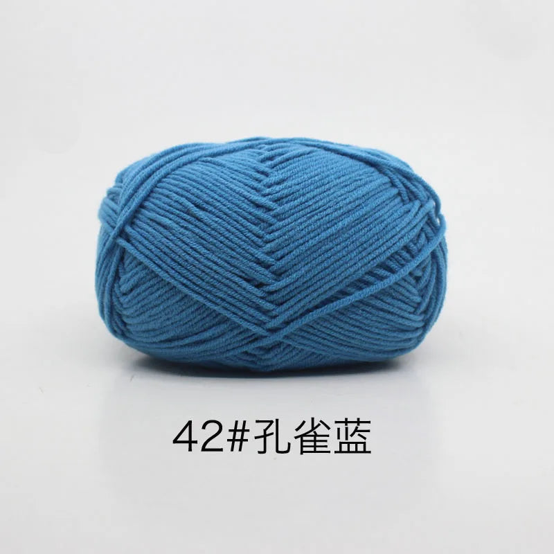 40–50g 4Ply Milk Cotton Yarn – Soft Knitting Wool for Crochet, Sweaters & Dolls
