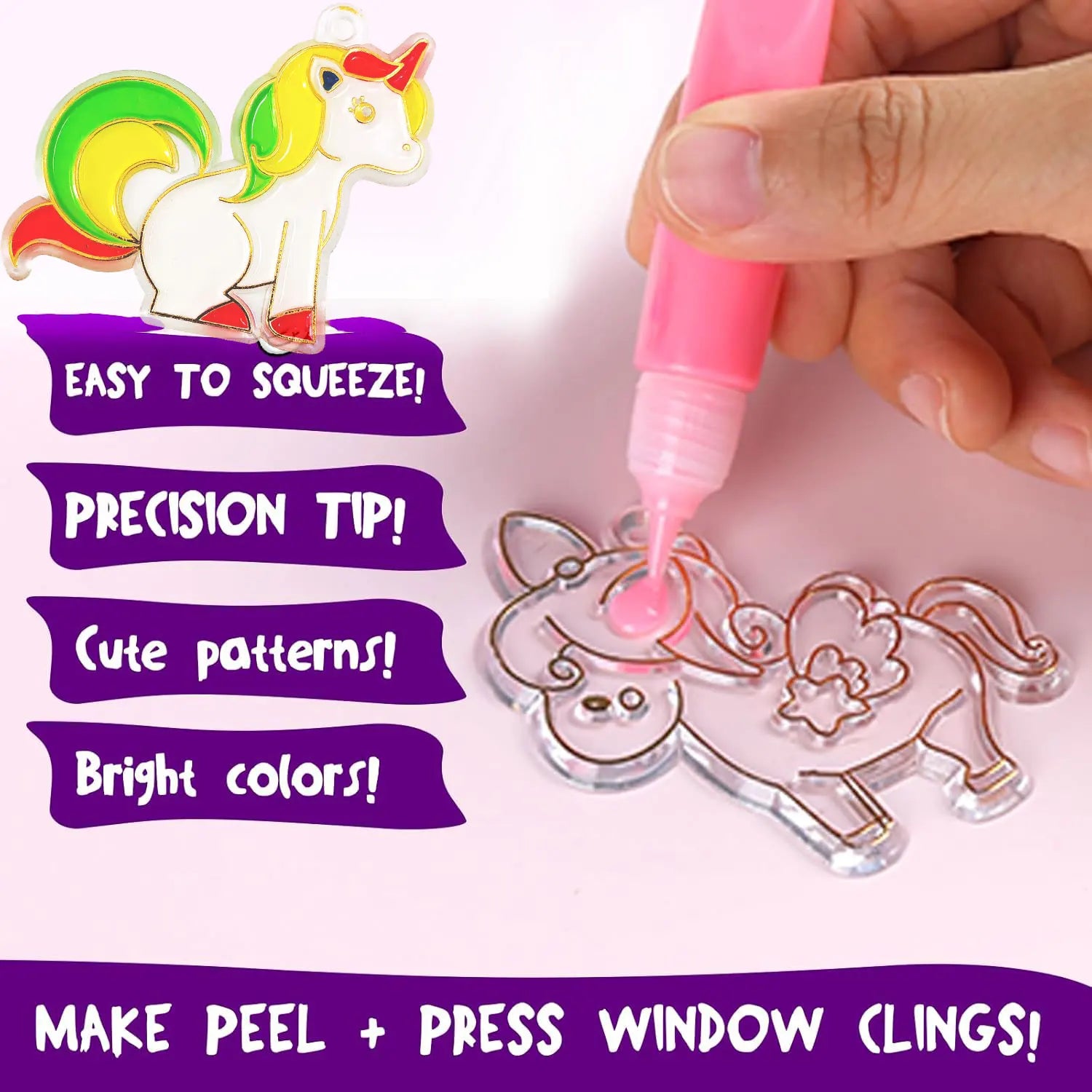 DIY Window Art Suncatcher Keychain Craft Kit – Unicorn, Princess & Astronaut