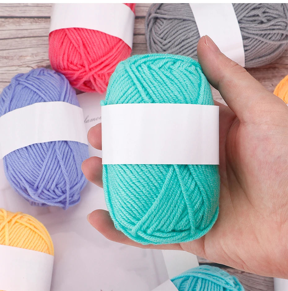 4 Ply Milk Cotton Yarn – Soft Knitting & Crochet Thread (25–50pcs)