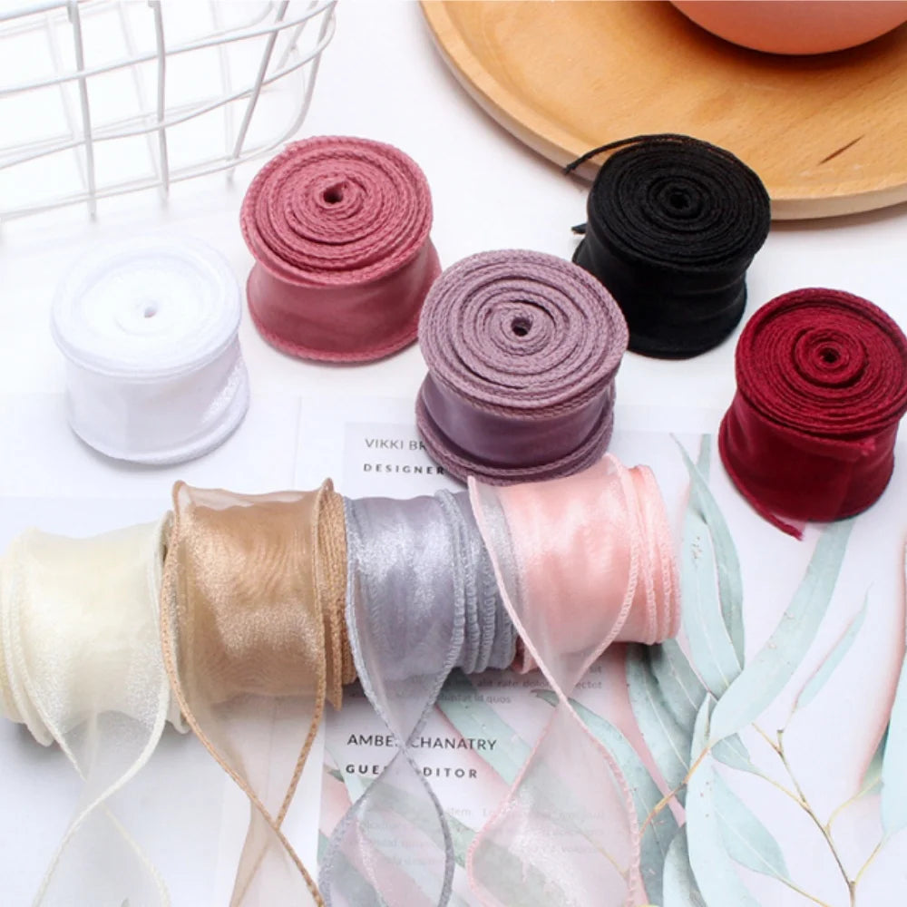 Chiffon Silk Ribbon Roll | 10 Yards Organza Satin for DIY Crafts & Gift Wrapping