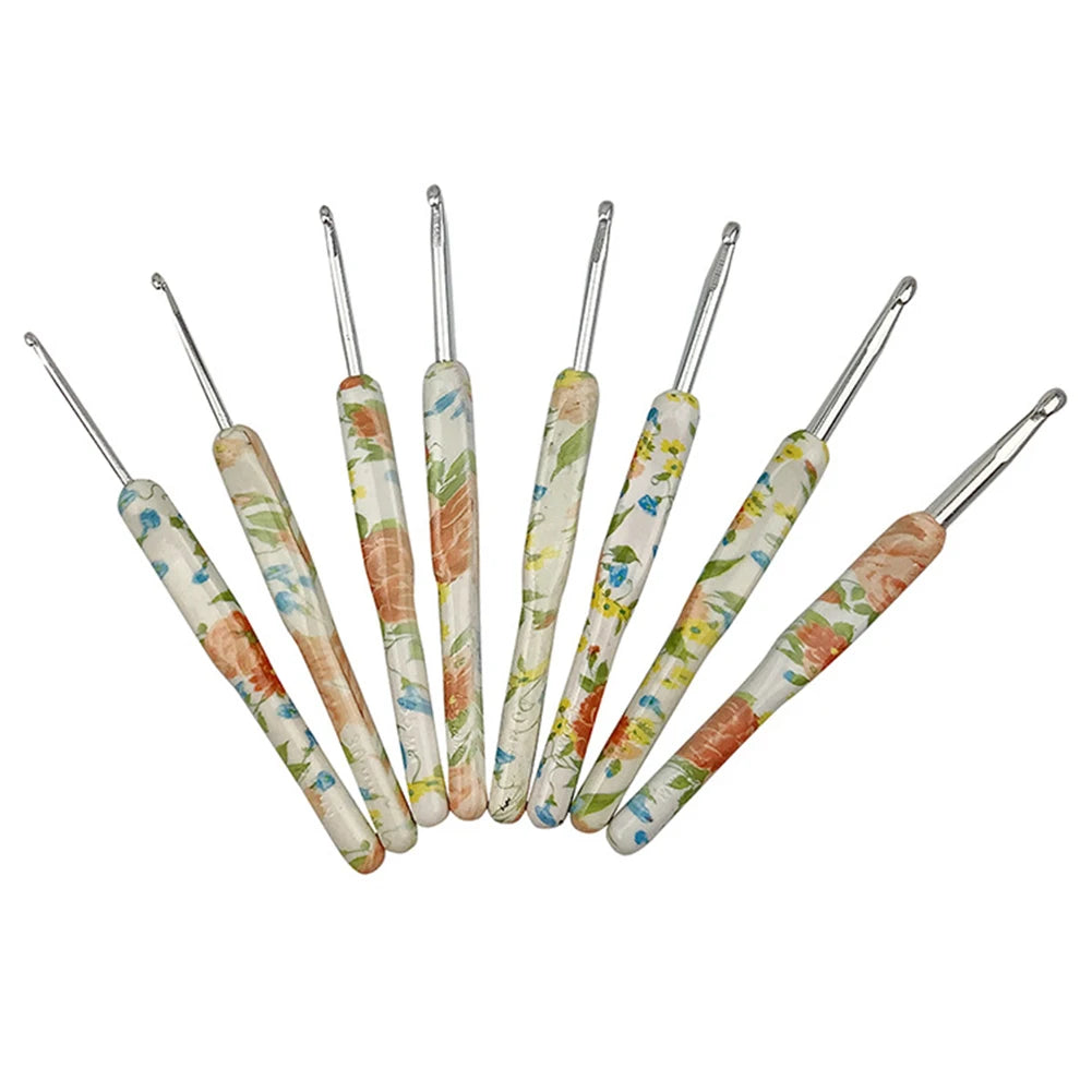 8Pcs Aluminum Crochet Hook Set