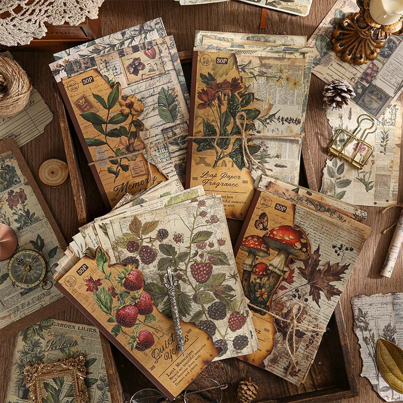 30pcs Vintage INS Material Paper Set