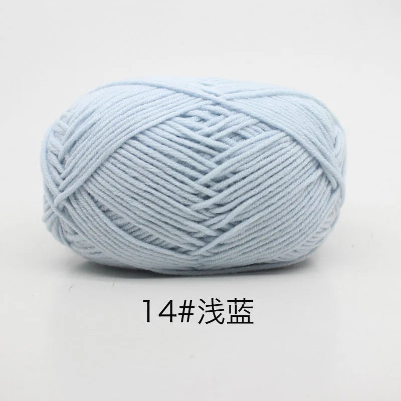 40–50g 4Ply Milk Cotton Yarn – Soft Knitting Wool for Crochet, Sweaters & Dolls