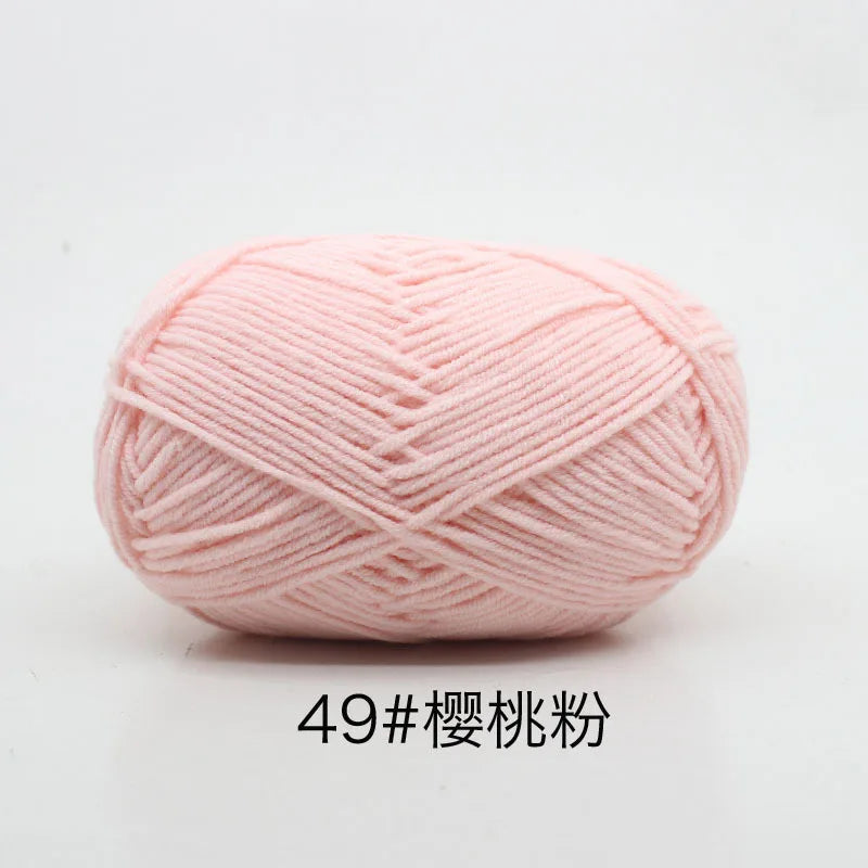 40–50g 4Ply Milk Cotton Yarn – Soft Knitting Wool for Crochet, Sweaters & Dolls