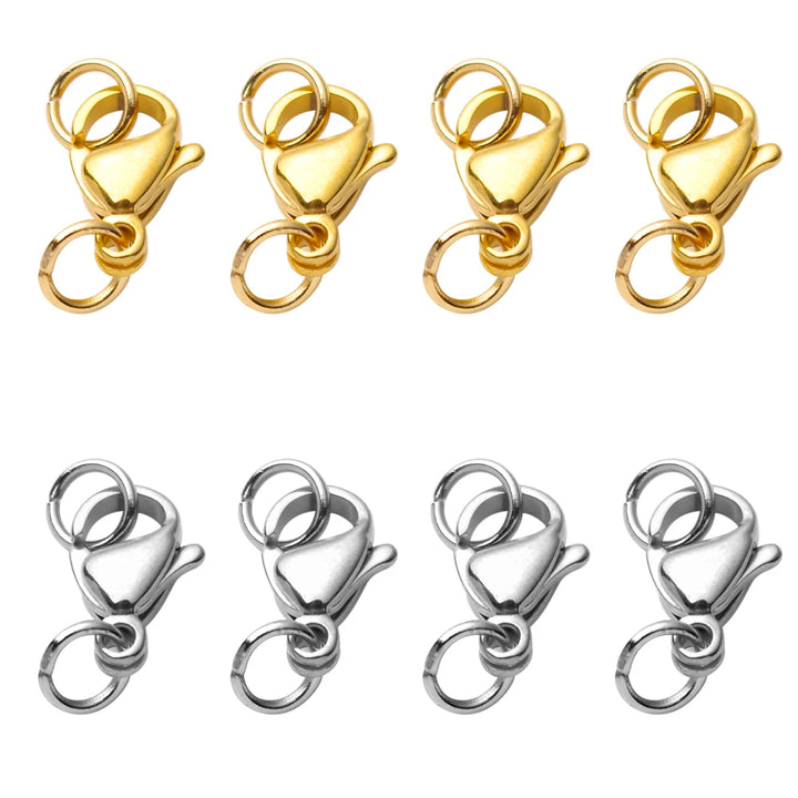 Gold Stainless Steel Lobster Clasps & Jump Rings Set