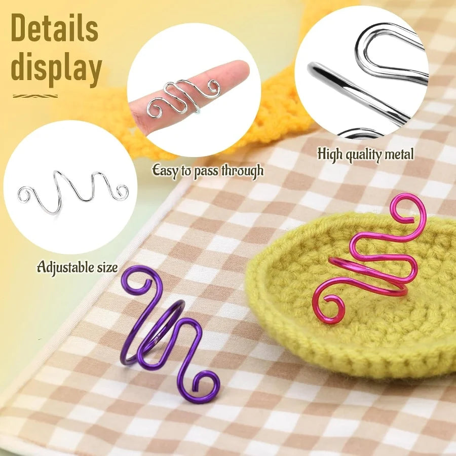 MIUSIE Adjustable Crochet Tension Ring | Knitting Yarn Guide Tool