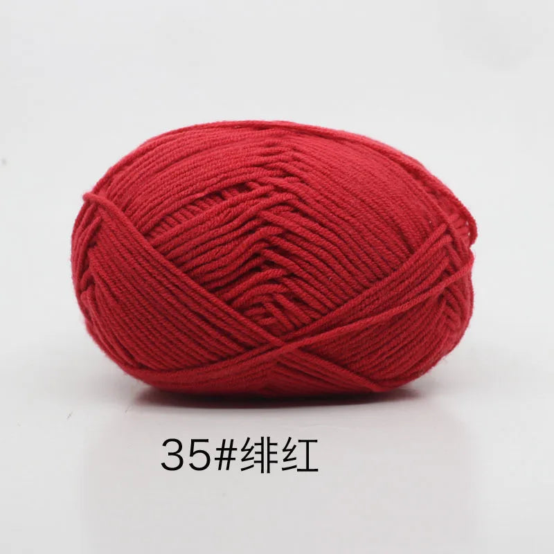 40–50g 4Ply Milk Cotton Yarn – Soft Knitting Wool for Crochet, Sweaters & Dolls