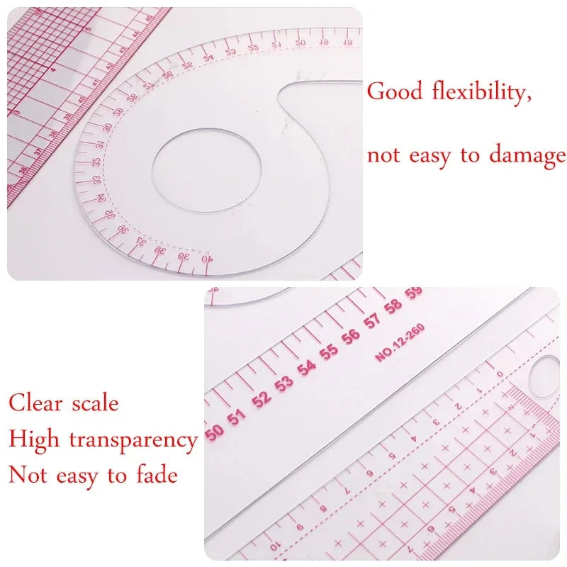 Multifunctional French Curve Ruler – Soft Plastic Sewing & Dressmaking Template
