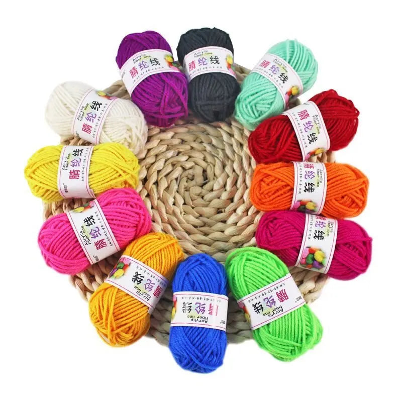 12pcs Multicolor Yarn Set – Crochet & Knitting Starter Kit for Beginners