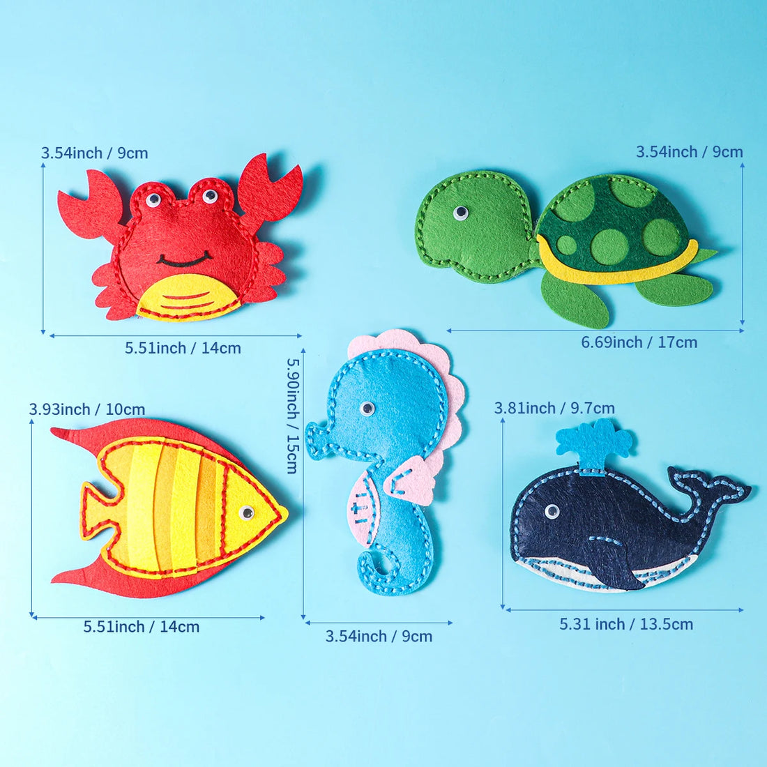 5Pcs Ocean Animals Sewing Kit