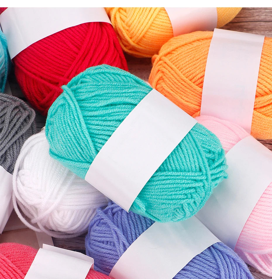 4 Ply Milk Cotton Yarn – Soft Knitting & Crochet Thread (25–50pcs)