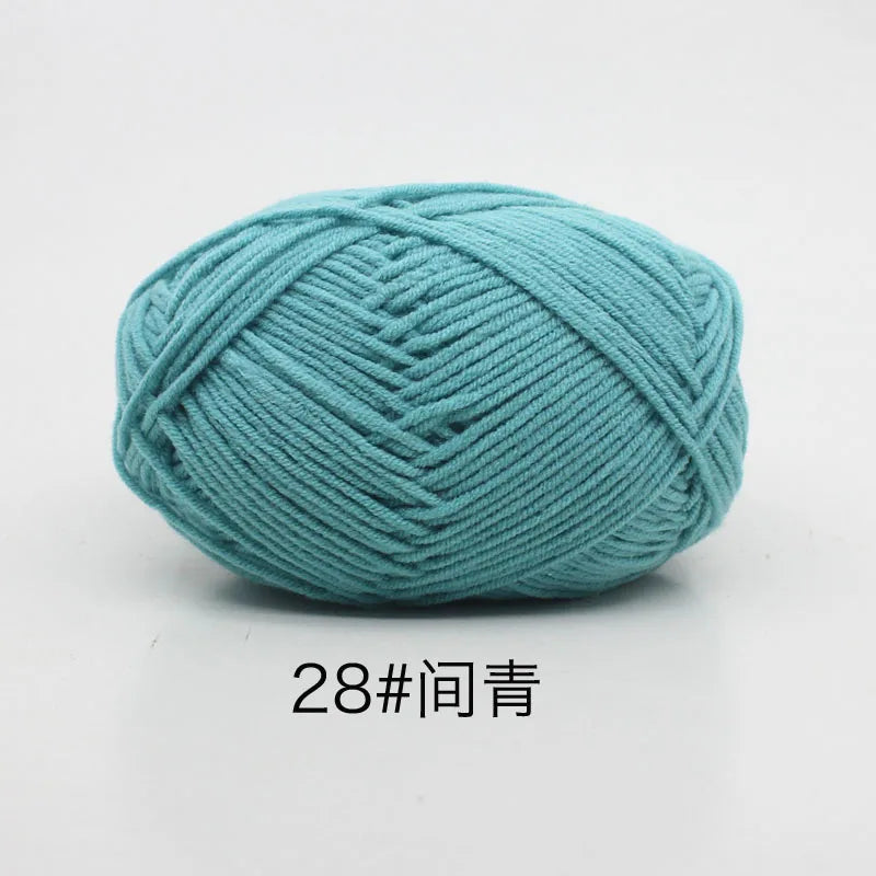 40–50g 4Ply Milk Cotton Yarn – Soft Knitting Wool for Crochet, Sweaters & Dolls