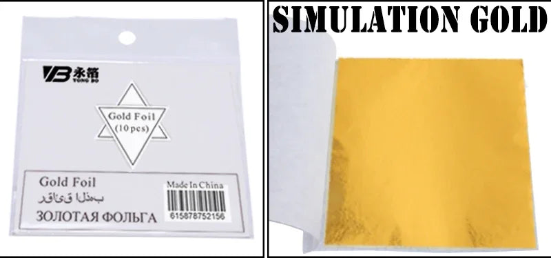 Gold Leaf Sheets Set (10 Pcs) | DIY Art, Nails, Resin & Furniture Decoration