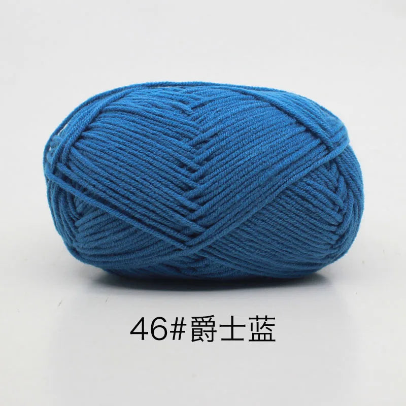40–50g 4Ply Milk Cotton Yarn – Soft Knitting Wool for Crochet, Sweaters & Dolls