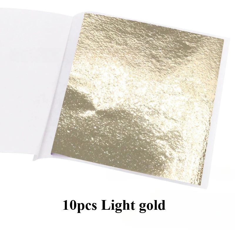 Gold Leaf Sheets Set (10 Pcs) | DIY Art, Nails, Resin & Furniture Decoration