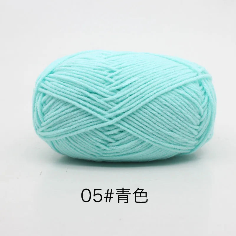 40–50g 4Ply Milk Cotton Yarn – Soft Knitting Wool for Crochet, Sweaters & Dolls