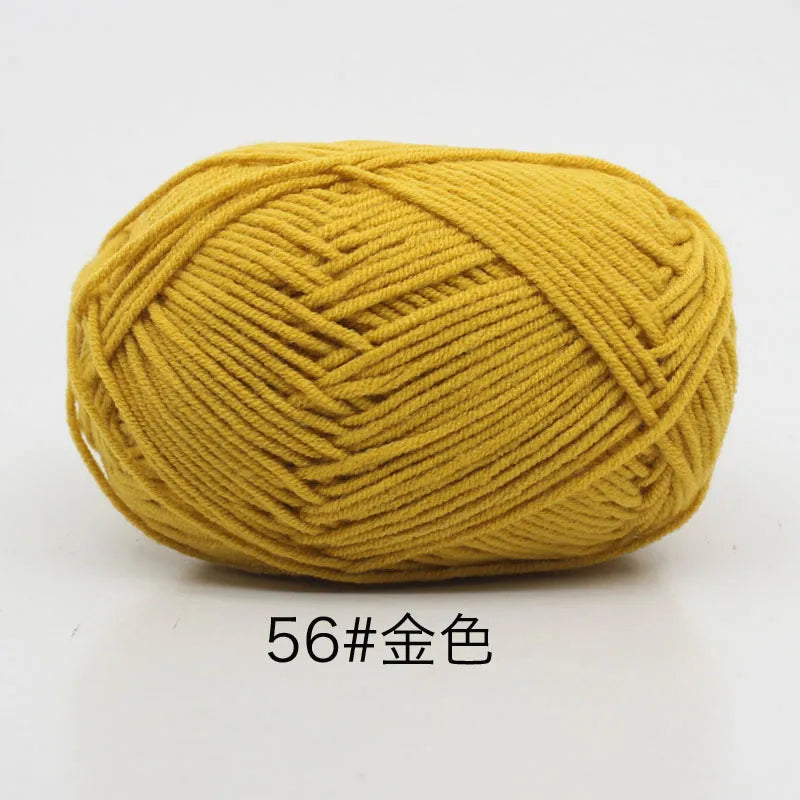 40–50g 4Ply Milk Cotton Yarn – Soft Knitting Wool for Crochet, Sweaters & Dolls
